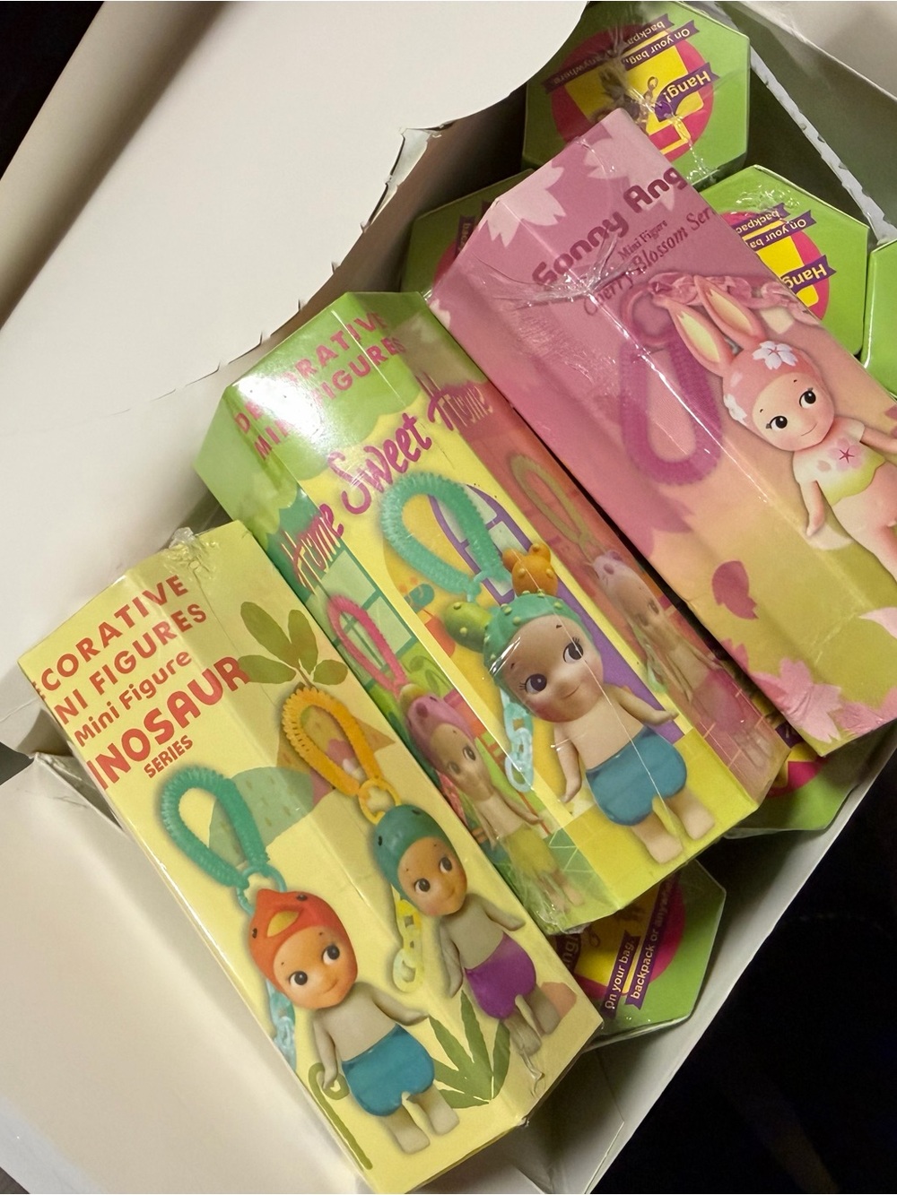 Decorative Mini Figure Keychain Set 3x$10 - Pastel Yellow, Pink, Green